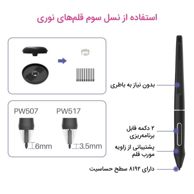 تبلت گرافیکی و قلم نوری هویون مدل Kamvas 24 Plus 2K QHD