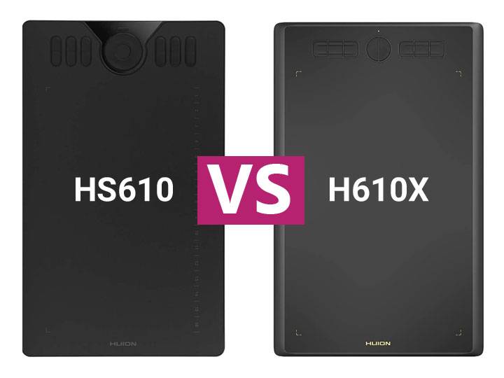 مقایسه تبلت گرافیکی و قلم نوری Huion HS610 و Huion H610X (مطلب)