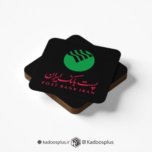 ست 6 عددی زیر لیوانی طرح پست بانک مشکی