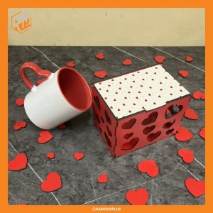 جعبه چوبی طرح قلب لیوان با قابلیت چاپ اختصاصی