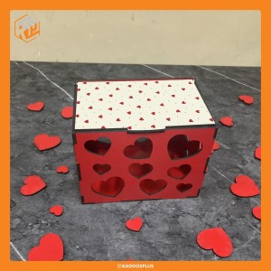 جعبه چوبی طرح قلب لیوان با قابلیت چاپ اختصاصی
