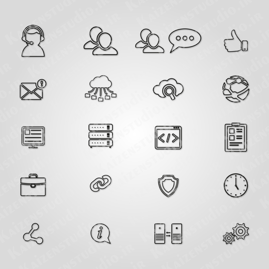 پک آیکون وکتور مدل اینترنت و سئو Internet & SEO