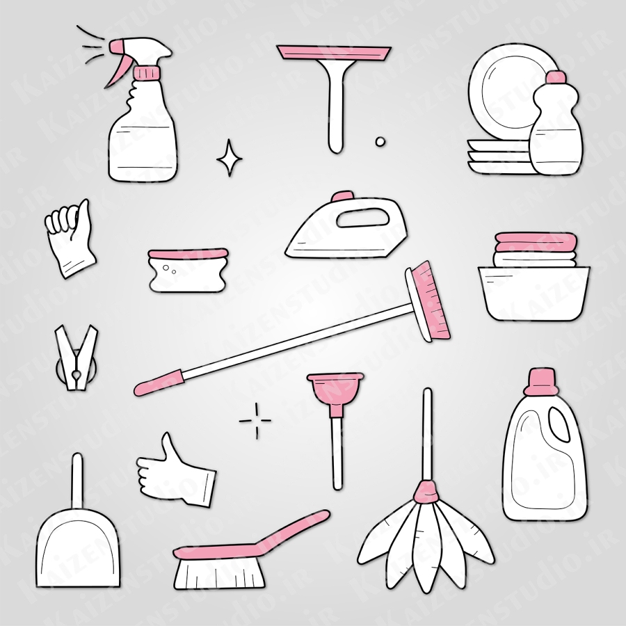 پک آیکون وکتور مدل نظافت Cleaning