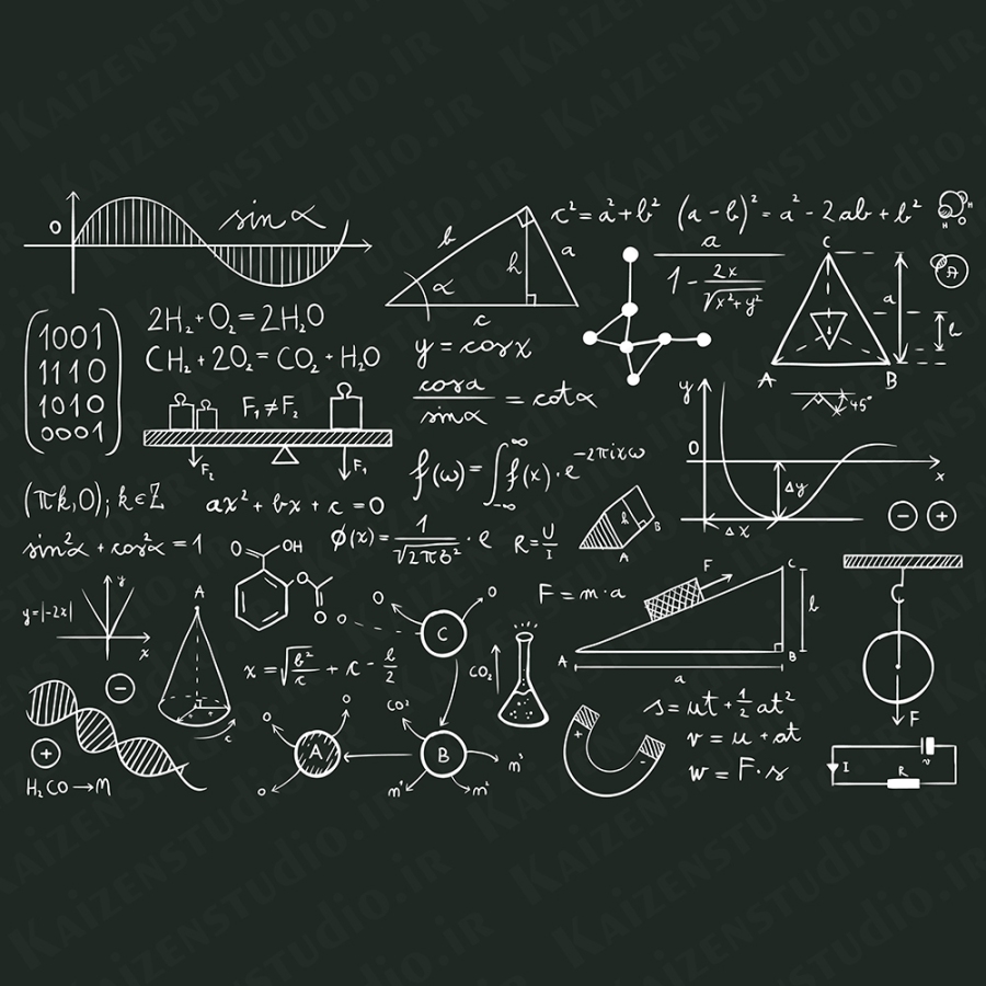 پترن وکتور لایه باز مدل فرمول تخت گچی Chalk Board Formula