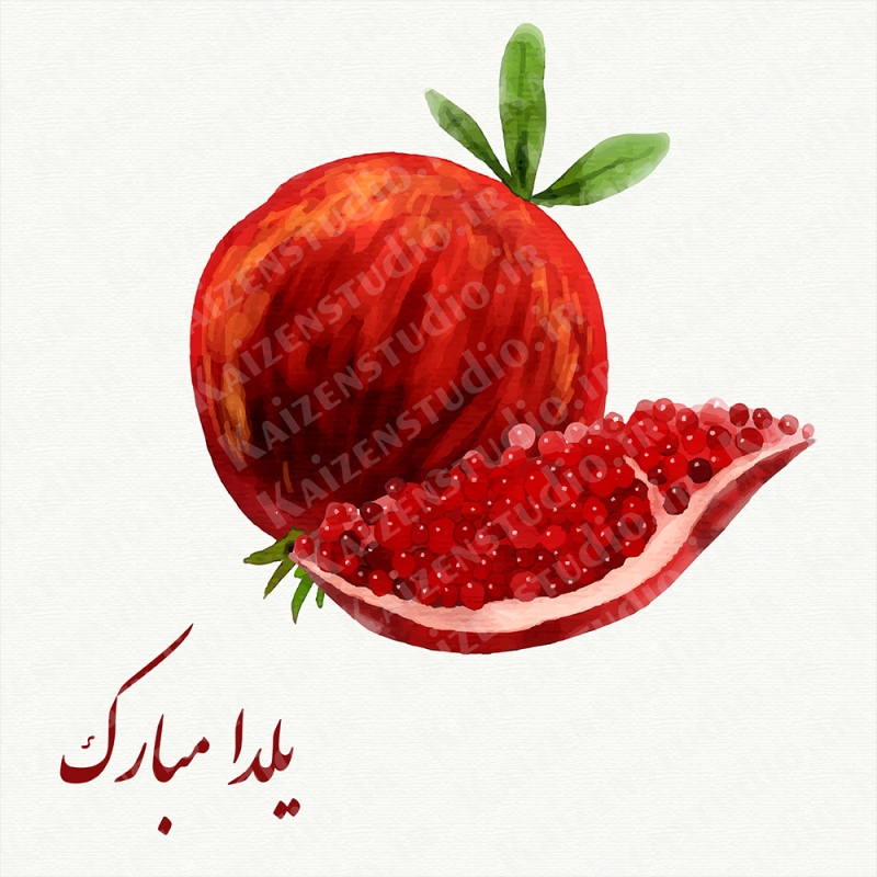 طرح وکتور لایه باز تصویرسازی مدل شب یلدا ۳ Yalda Night