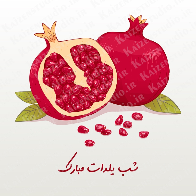 طرح وکتور لایه باز تصویرسازی مدل شب یلدا ۴ Yalda Night