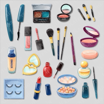 پک تصویرسازی وکتور مدل لوازم آرایش Cosmetics