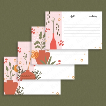 قالب آماده ی کاغذ یادداشت مدل Flower Side کد ۲