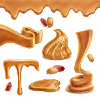 پک طرح وکتور لایه باز تصویرسازی مدل کره بادام زمینی Peanut‌ Butter