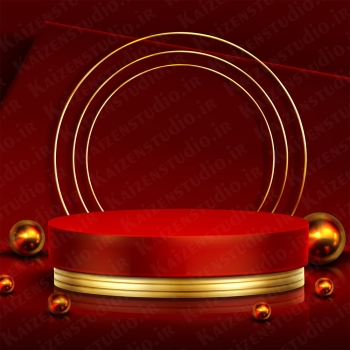 قالب پودیوم مدل قرمز طلایی Golden Red