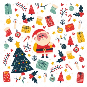 پترن وکتور لایه باز مدل کریسمس ۲ Christmas