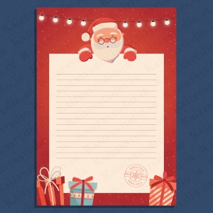 قالب آماده ی کاغذ یادداشت مدل بابا نوئل Santa کد ۱