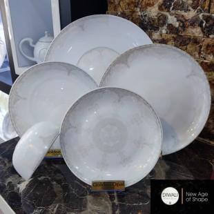 سرویس 26 پارچه گلدن اپال قالب گرد دیوالی مدل ویژن طوسی