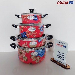 سرویس قابلمه 7 پارچه گلدار گرانیتی جنوب کد 19