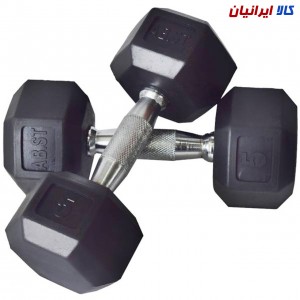 دمبل شش ضلعی 5 کیلوگرمی بسته دو عددی