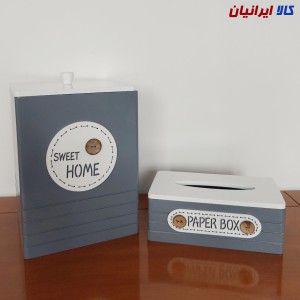 سطل و جعبه دستمال کاغذی فلزی