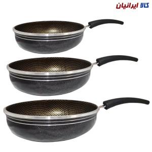 سرویس ماهیتابه تک دسته گرانیت زنبوری  3 عددی کد M1Z