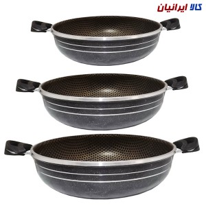 سرویس ماهیتابه دو دسته گرانیت  زنبوری  3 عددی کد M2Z