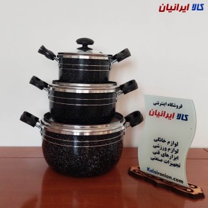 سرویس قابلمه 6 پارچه گرانیتی (مشکی)