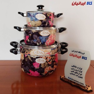 سرویس قابلمه 7 پارچه گلدار گرانیتی جنوب کد 7