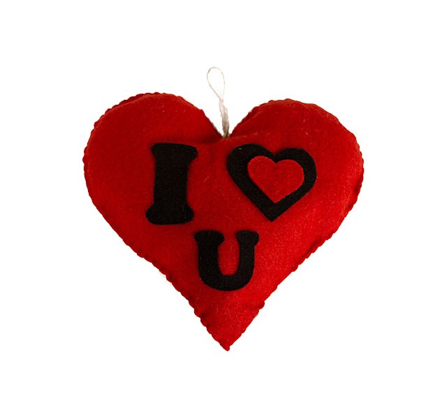 قلب نمدی طرح ILOVE ولنتاین