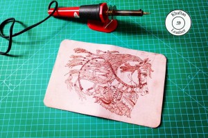سوخته نگاری بر روی چرم