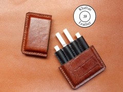 کیف سیگار چرم طبیعی ظرفیت چهار نخ طرح کروکودیل