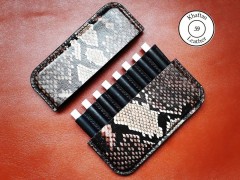 کیف سیگار چرم طبیعی ظرفیت هشت نخ طرح پوست مار مدل inside black