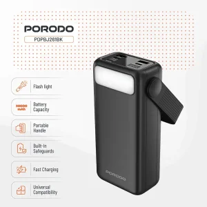 پاوربانک 30000 هزار 20 وات لارا پرودو مدل PORODO LARA  PDPBJ261BK