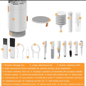 کیت تمیز کننده ۲۰ کاره اصلی مدل 20in1 Cleaning Brush Set