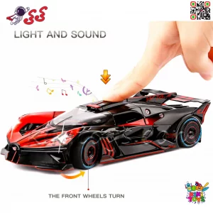 ماشین بازی کودکانه مدل Bugatti Bolide با بوق، نور و دود