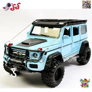 نمای جلو G550 آفرود در رنگ آبی با لوگوی رسمی مرسدس بنز