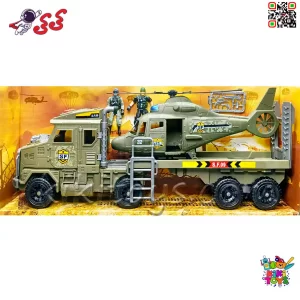 اسباب‌بازی جنگی نظامی پسرانه با کامیون و هلیکوپتر و سرباز با تجهیزات مدل Soldier Force 310937