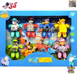 فیگور سگ‌های نگهبان رباتی تبدیل شونده با فرمانده رایدر | ست 8 عددی Paw Patrol 599135