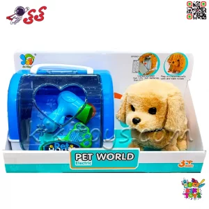 سگ رباتی اسباب‌بازی با باکس حمل و لوازم جانبی مدل PET WORLD – موزیکال و متحرک 699