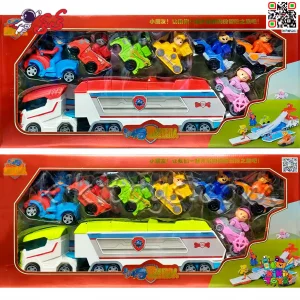 تریلی سگ‌های نگهبان Paw Patrol با 7 ماشین و رمپ بازی – کامیون حمل‌ونقل کودکان مدل 599150
