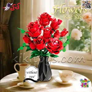 لگو دسته‌گل رز قرمز دکوری مناسب دکوراسیون منزل
