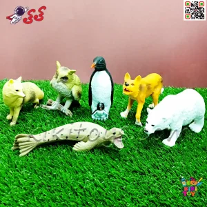 فیگور حیوانات قطبی اسباب بازی 6 عددی FAUNA THE WORLD مدل JD7A