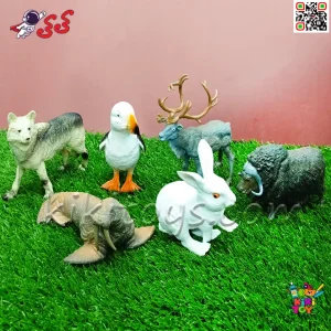 فیگور حیوانات قطبی اسباب بازی 6 عددی FAUNA THE WORLD مدل JD7B