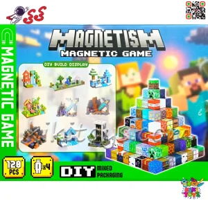 لگو مگنتی ماینکرافت 128 قطعه مدل Magnetic Game کد 3223 | خانه‌سازی مغناطیسی با 4 مینی فیگور