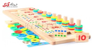 اسباب بازی مونته سوری آموزش ریاضی چوبی   Colourful Montessori Teaching