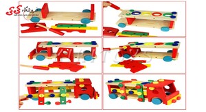 اسباب بازی بازی فکری ساز و باز کامیون  چوبی