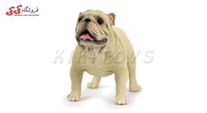 خرید اینترنتی فیگور سگ بولداگ کرمی رنگ Pet Bulldog Dog Model Animal