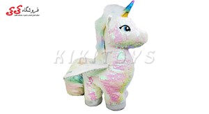 عروسک پولیشی اسب تک شاخ بالدار پولکی  سایز2 plush toys unicorn