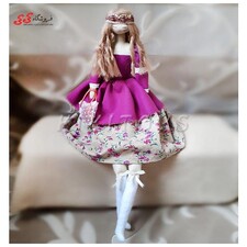 عروسک تیلدا دست دوز پیراهن صورتی 1 KIKI