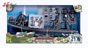 اسباب بازی ماکت قایق با سرباز غواص و تجهیزات نظامی WORLD PEACEKEEPERS