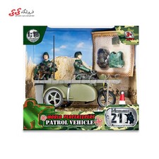 ماکت موتور با یدک و سرباز با تجهیزات نظامی 77019B برند ام اند سی WORLD PEACEKEEPERS WITH ACCESSORIES