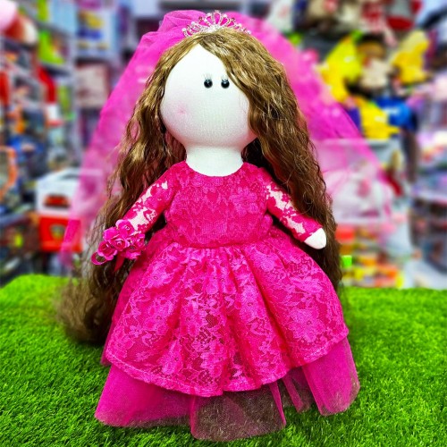 عروسک روسی عروس مدل دست دوز صورتی  کی کی 4 KIKI DOLLS