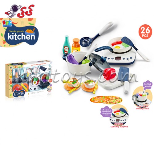 ست گاز رومیزی با وسایل آشپزخانه اسباب بازی Family games kitchen 16858