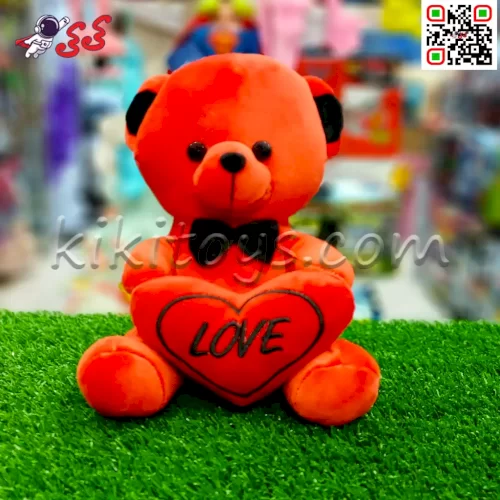 عروسک خرس قرمز قلبی ولنتاین نانو اسباب بازی 001